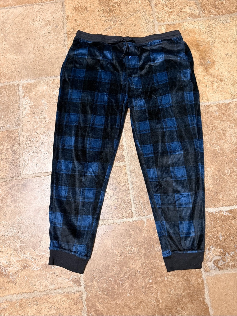George Black and Blue Mens Size L (36-38) Soft Fleece Pajama Pants Joggers
